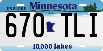 MN license plate 670TLI