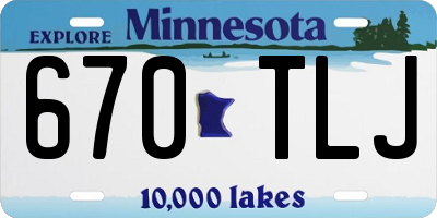 MN license plate 670TLJ