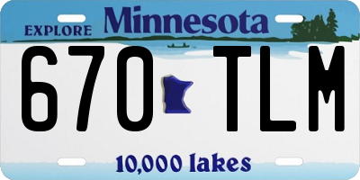 MN license plate 670TLM