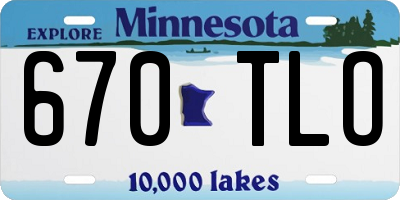 MN license plate 670TLO