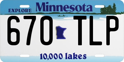 MN license plate 670TLP