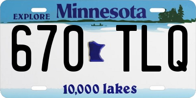 MN license plate 670TLQ