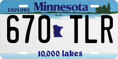 MN license plate 670TLR
