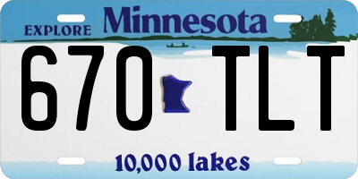 MN license plate 670TLT