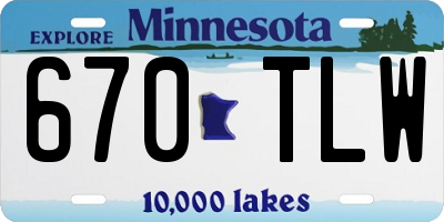 MN license plate 670TLW