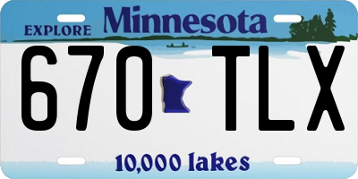MN license plate 670TLX