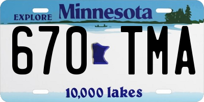 MN license plate 670TMA