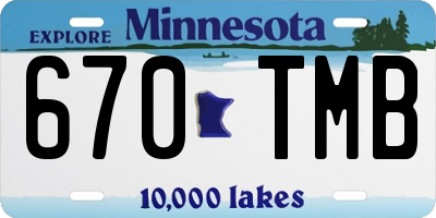MN license plate 670TMB
