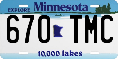MN license plate 670TMC