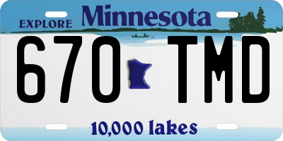 MN license plate 670TMD