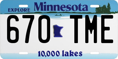 MN license plate 670TME