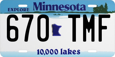 MN license plate 670TMF