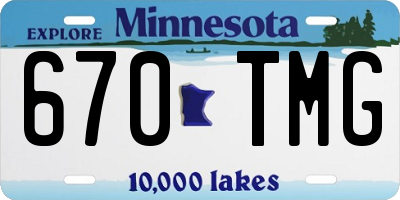MN license plate 670TMG
