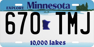 MN license plate 670TMJ