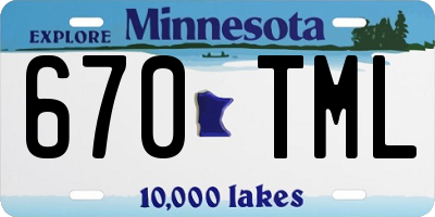 MN license plate 670TML