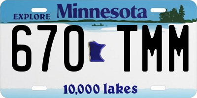 MN license plate 670TMM