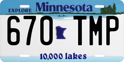 MN license plate 670TMP