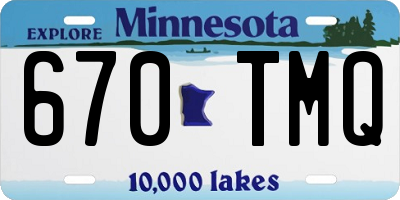 MN license plate 670TMQ