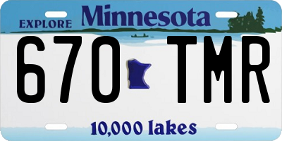 MN license plate 670TMR