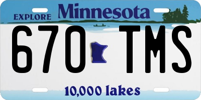 MN license plate 670TMS