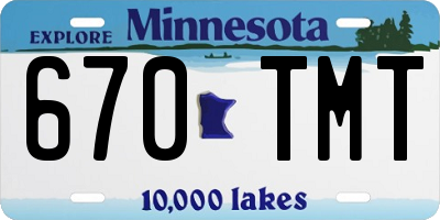 MN license plate 670TMT