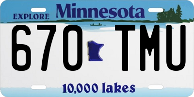 MN license plate 670TMU