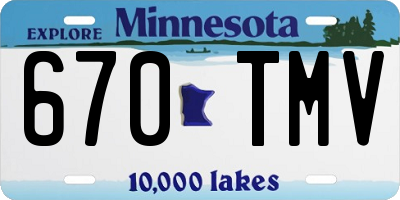 MN license plate 670TMV