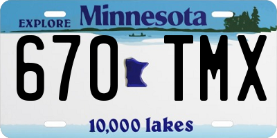 MN license plate 670TMX