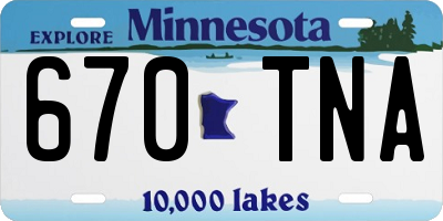 MN license plate 670TNA