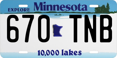 MN license plate 670TNB