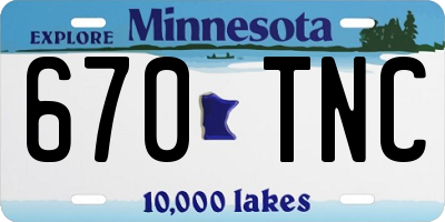 MN license plate 670TNC