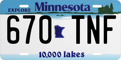 MN license plate 670TNF