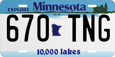 MN license plate 670TNG