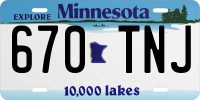 MN license plate 670TNJ