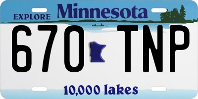 MN license plate 670TNP