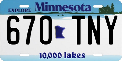 MN license plate 670TNY