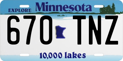 MN license plate 670TNZ