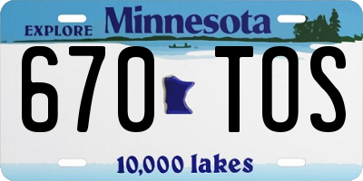 MN license plate 670TOS