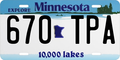 MN license plate 670TPA
