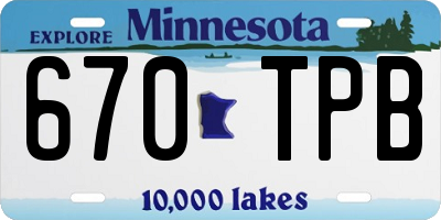 MN license plate 670TPB