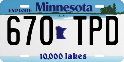 MN license plate 670TPD