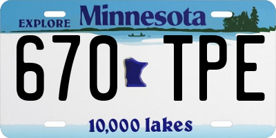 MN license plate 670TPE