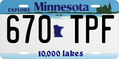 MN license plate 670TPF