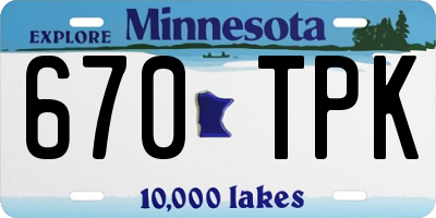 MN license plate 670TPK