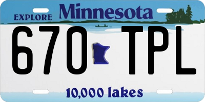 MN license plate 670TPL