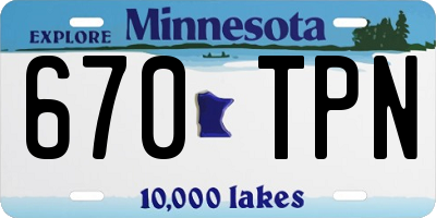 MN license plate 670TPN