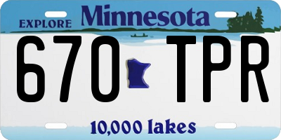 MN license plate 670TPR
