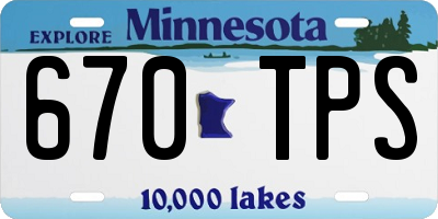 MN license plate 670TPS