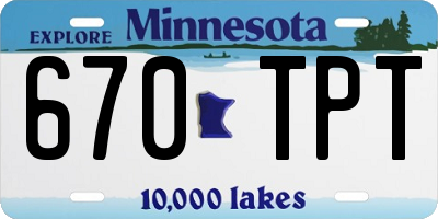 MN license plate 670TPT