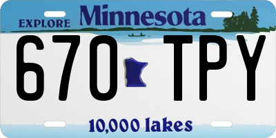 MN license plate 670TPY
